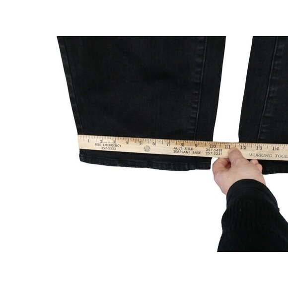 J.McLaughlin‎ Jeans Womens 8 Wide Leg Relaxed Crop Mid Rise Stretch Denim Black - Picture 8 of 10